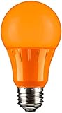 Sunlite 80147 Orange LED A19 3 Watt Medium Base 120 Volt UL Listed LED Light Bulb, last 25,000 Hours