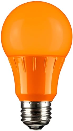 Sunlite A19/3W/O/LED LED A19 Colored Light Bulb, 3 Watts (25w Equivalent), E26 Medium Base, Non-Dimmable, UL Listed, 1 Count (Pack of 1), Orange