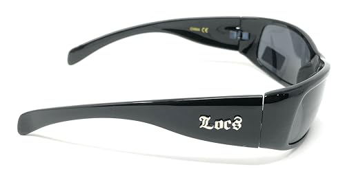 Locs All Black Cholo Biker Extra Narrow Lens Rectangular Sunglasses4