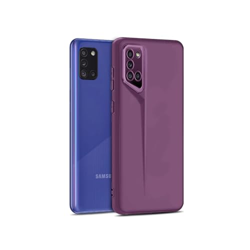 Image of Amazon Brand - Solimo Ultra-Thin Blade Runner Series Matte Finished Camera Protection Soft Back Cover for Samsung Galaxy A31 - Purple