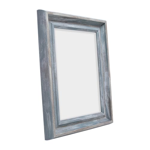 Image of GOLDEN PEACOCK Set of 2 5x7 Inch Photo Frames - Antique Bluish Grey Finish | Elegant Wall & Tabletop Picture Frames for Home Decor, Office & Gifting