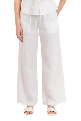 Pantalon femme jambe large Kocca en lin et coton beige P26RPF9103ABUN0000