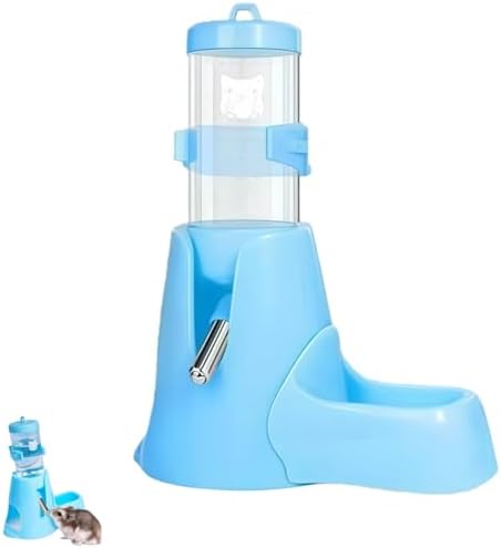 Botella de Agua Automática para Hámster 3 en 1,Bebedero y Dispensador con Soporte para Animales Pequeños,para Conejos,Chinchillas,Cobayas,Erizos,Ardillas y Hurones (80 ml)