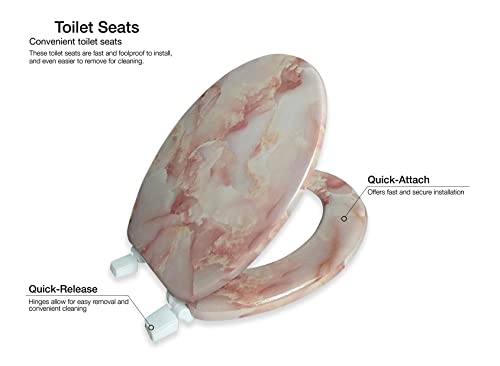 J&V Textiles Round Toilet Seat With Easy Clean & Change Hinge (Agate)* - Image 3