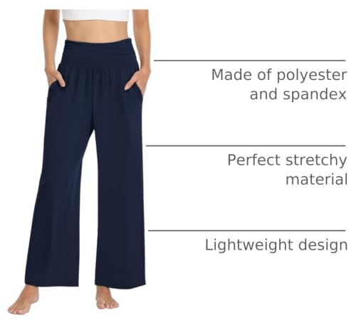 Image of TARSE Womens Wide Leg Pants Casual Loose Yoga Sweatpants Comfy Lounge Pajama Flowy Pants Pockets