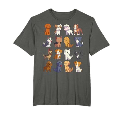 Un montón de simpáticos perros kawaii de dibujos animados Camiseta