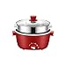 LXDZXY Garnki, Przenośna Nonstick Electric Grill Grill, Wielofunkcyjny Elektryczny Garnek Grzewczy, Elektryczny Garnek Wrzący, Elektryczna Patelnia, Kuchenka Elektryczna Powolna Kuchenka/Czerwony/22 C