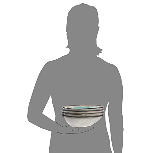 Sänger | Pastaschalen Capri aus Steingut, 4-teiliges Pasta Teller Set, Bowl Schüssel, Modernes und Einzigartiges Design | PREMIUM COLLECTION