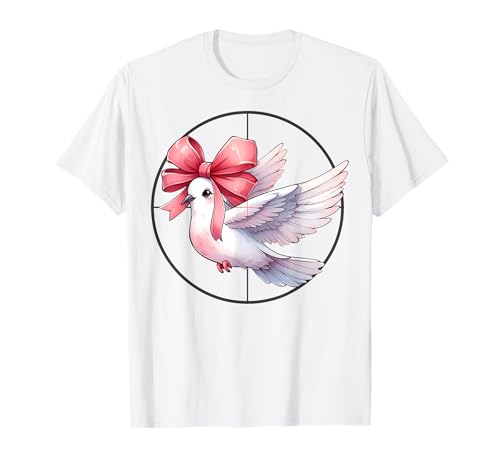 Coquette Bow Dove Hunting Hunter Pink Ribbon Mom Mothers Day T-Shirt