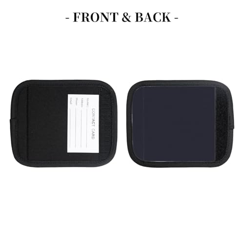 2 Pcs Luggage Handle Wraps, Solid color black Print Grip Handle Cover/Travel Bag Identifier for Suitcase Accessories4