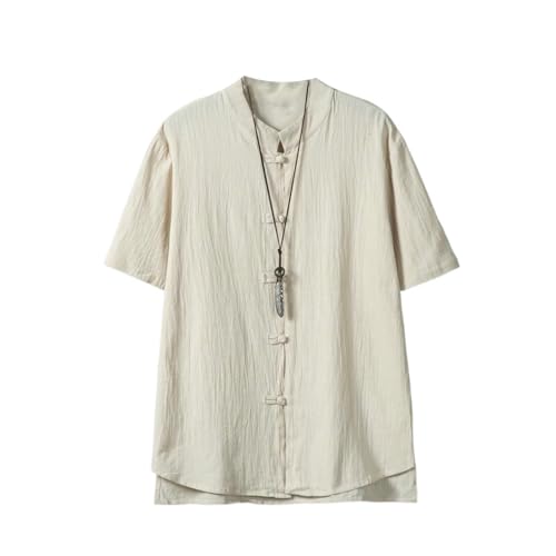 Chemise en coton et lin pour homme avec coupe ample haut de gamme