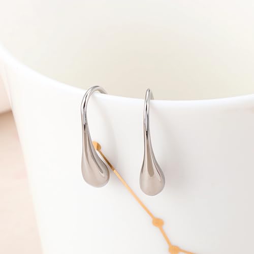 925 Sterling Silver Simple Water Drop Earrings for Women Teardrop Dangle Earrings2