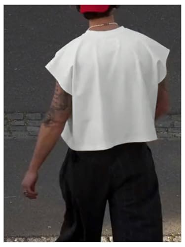 SOLY HUX Men's Short Sleeve Crew Neck Cropped T Shirts Summer Basic Baggy Tee Tops2