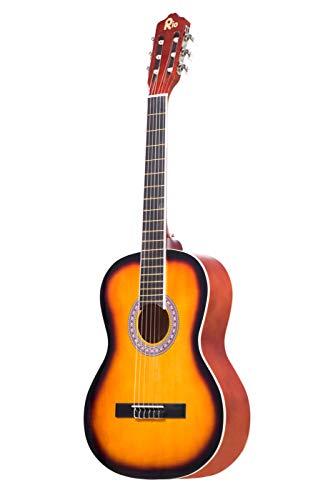 Río 39 'tamaño completo 4/4 Guitarra acústica cuerdas de nailon clásica para principiantes guitarra Pack Kit disfraz – Sunburst