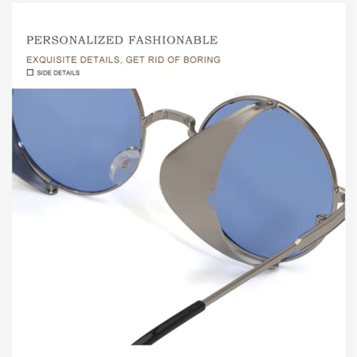 Vintage Round Steampunk Sunglasses Men Luxury Punk Sun Glasses for Male Shades3