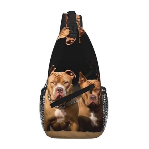 Pitbull Dogs Sling Bag For Women Men Travel Hiking Backpack Crossbody Shoulder Chest Bags Casual Daypack