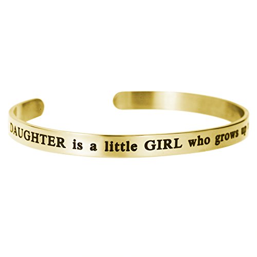 Qina C.. una Hija es una niña Que Crece hasta ser un Amigo Ajustable Cuff Pulsera Brazalete