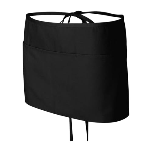 Mezzo Tablier 59 x 30 cm - Tablier unisexe en polyester | Tabliers avec ceinture pour hommes et femmes, 3 poches, multifonctionnels, cuisine, pâtisserie,...