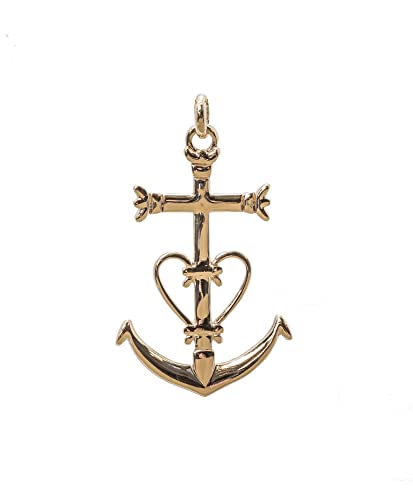 ASCALIDO pendentif grande croix de camargue des saintes marie camargaise en plaqué or 18 carat