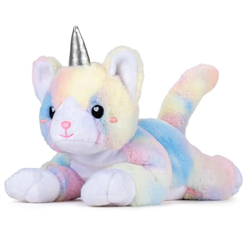 Image of Happy Fuel Kittycorn Cat Stuffed Microwavable Animal - 1.5 lb Unscented Weighted Heating Pad Catticorn Plush, Soft Rainbow Unicorn Cat for Warmth & Comfort, for Women Girls Adults & Kids