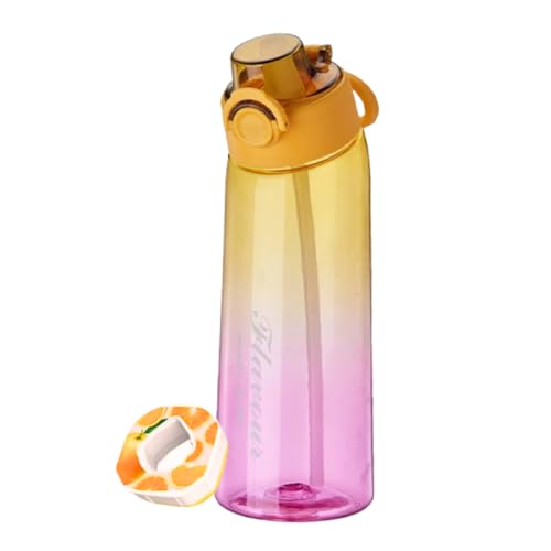 Air Fruit It Ups Fragrance Water Bottle 900ml with Straw, BPA Free & Leak-Proof Gym Essential Ideal for Fitness & Outdoor Activities, School, Inclusive of 1 Flavour Pods (Yellow & Pink)