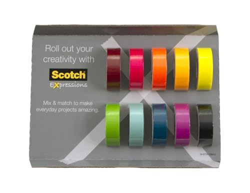 Image of Scotch Washi Tape, 10 Rolls, Great for Use in Bullet Journal, School Supplies, Craft Supplies, and Teacher Appreciation Gifts (C317-10-SIOC)