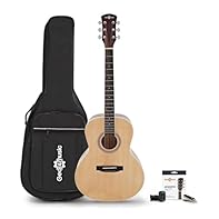 Includes gig bag, spare strings, tuner & capo In-built pre-amp with three-band EQ offers easy amplification Basswood construction provides bright and balanced tones Ultra-comfortable C-shaped neck is perfect for beginners