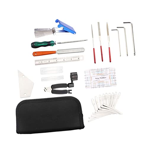 ULDIGI 1 セット ギター 修理 ツール ドリル ギター ワークステーション スターター ホットフィックス ツール アクセサリー キット フレット ツール バッグ ラチェット ナット ドラ