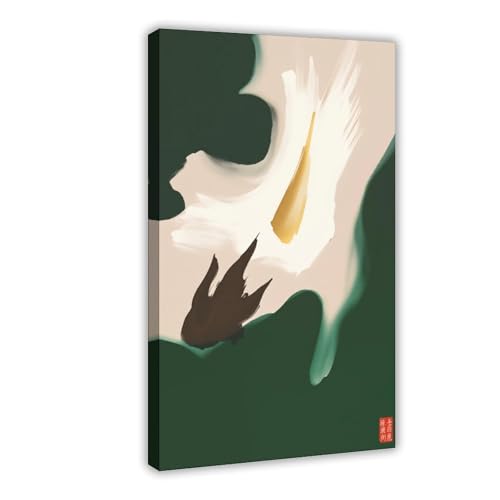 Décoration de bureau affiche toile verte Mnyuein | Rompre la monotonie des murs de travail