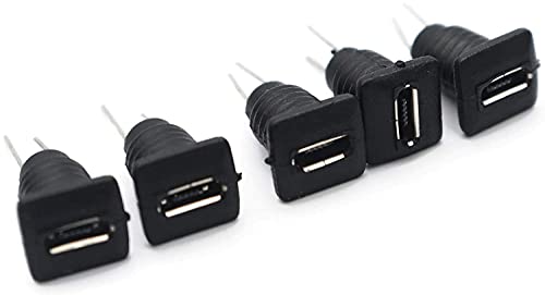 Image of Pack of 5 Panel Mounting Mini Micro USB black