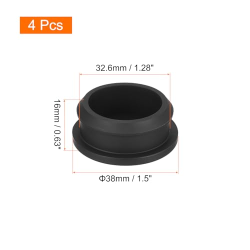 Image of MECCANIXITY Silicone Snap in Locking Hole Plugs,Rubber Panel Seal Cover Flush Type Panel Round for Kitchen Rubber Bulkheads Waterproof Sealing Plugs 32.6mm /1.28 Inch Diameter Black,Pack of 4