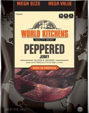 World Kitchens Peppered Sliced & Shaped Beef Jerky (Pack of 2)_AB