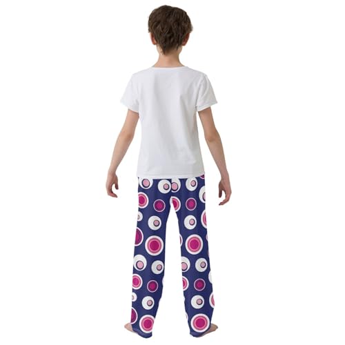 ZZKKO Pink Blue Polka Dot Boys Pants for Kids Jogger Pants with Pockets S-XL3