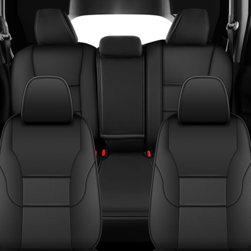 Image of AOMSAZTO Custom Fit Seat Cover for Honda HRV 2016-2018 EX EX-L&2016-2022 LX | Full Set Faux Leather HR-V Car Seat Protector Black