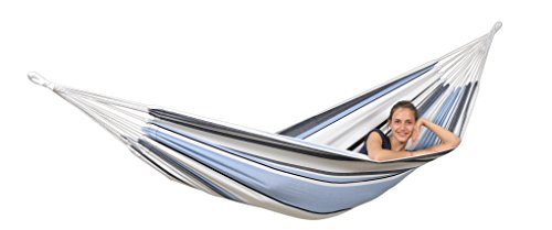 AMAZONAS - Salsa Hängematte in L-Size | Wetterfestes EllTex-Material, recycelte Baumwolle & Polyester | Liegefläche 210x140 cm | Belastbar bis 150 kg | Farbe: Marine