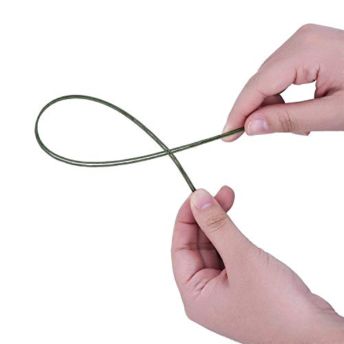 Onwon 60 Pieces 18 Gauge Floral Stem Wire 14 Inch Crafting Floral Paper Wrapped Wire, Dark Green #TOP1