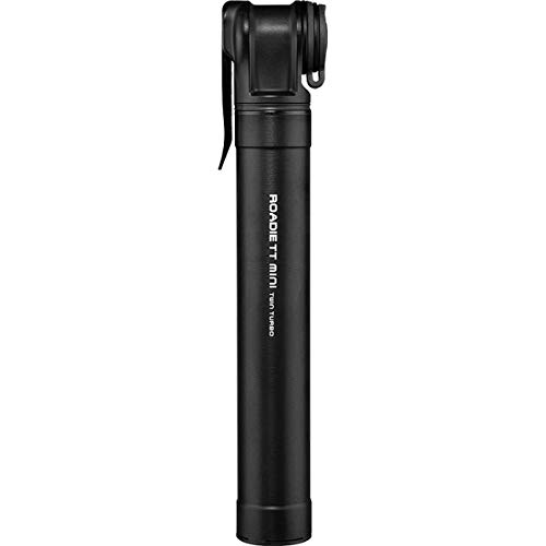 Topeak Roadie TT Mini Bike Pump – Compact Twin Turbo Aluminum Road Tire Pump with 160 PSI Capacity, Integrated Dust Cap & Side Mount Bracket for Fast Inflation & Lightweight Portability