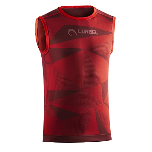 Lurbel Samba Singlet, Camiseta para Trail Running, Camiseta Transpirable, Anti-Olor, Camiseta de Hombre. (Grande - L, Rojo)