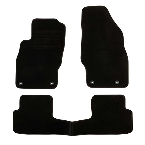 DBS 1763624 Tapis Auto - Sur Mesure - Tapis de sol pour Voiture - 3 Pièces - Antidérapant - Moquette noir 900g/m² - Finition Velours - Gamme Star