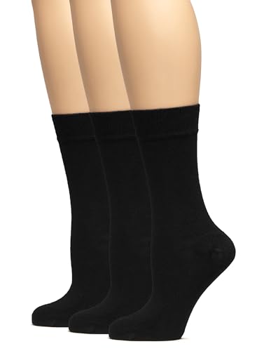 Image of Hugh Ugoli Women's Thin Soft Rayon Derived from Bamboo Crew Socks for Dress, Trouser, Seamless Toe & Non-Binding, 5-8 /9-11