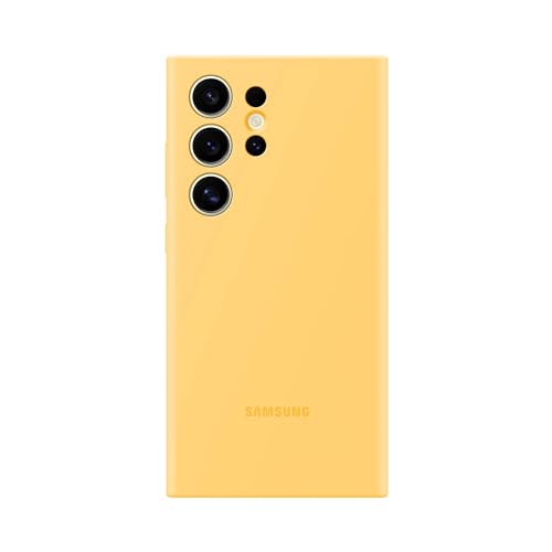Image of SAMSUNG Galaxy S24 Ultra Silicone Phone Case, Protective Cover with Color Variety, Smooth Grip, Soft and Sleek Design, Snug Fit, US Version, EF-PS928TYEGUS, Yellow