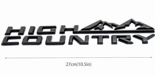 Image of Kit 4X 2019-2024 Silverado High Country Emblem Fender Tailgate Letter Logo 3D Badge Namaplate Replacement for High Country (Matte Black)
