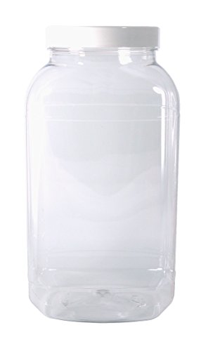 Britten & James Large empty plastic sweet shop style jar with white screw top lid 4430ML Food grade PET plastic - perfect storage container for sweets or dry goods.