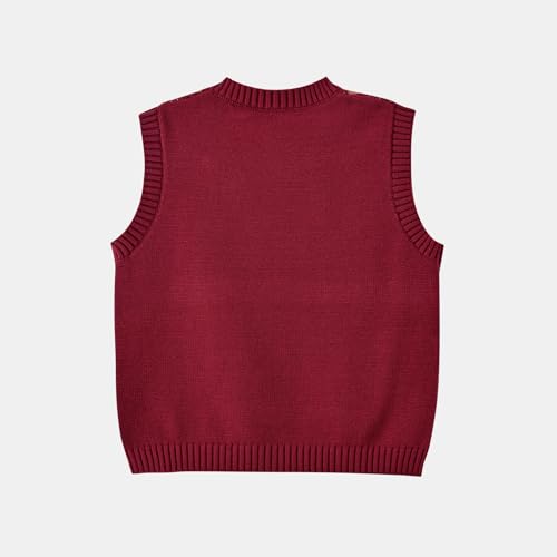 Image of Women's Sweater Vest,Y2K Sleeveless Pattern Preppy Style Knitted Crop Tank Top for Girl