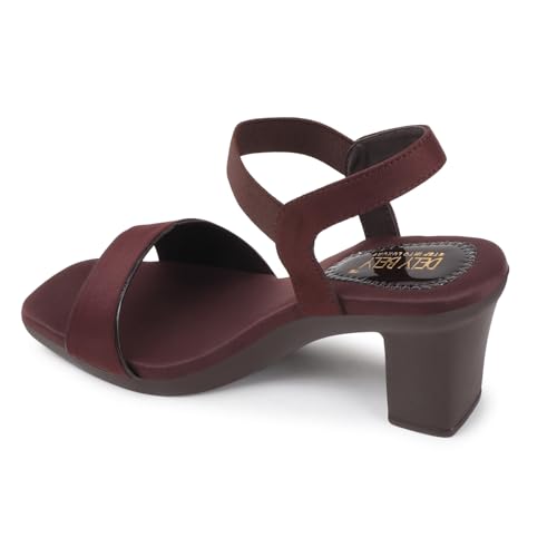 Image of Women's Stylish Black Block Heel Sandals - Comfortable Heels with Ankle Strap - Party, Office & Casual Footwear