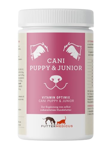 Futtermedicus Vitamin Optimix Cani Puppy & Junior | 500 g | Futterzusatz für Welpen & Junghunde | Ergänzt Koch- und Barf-Rationen