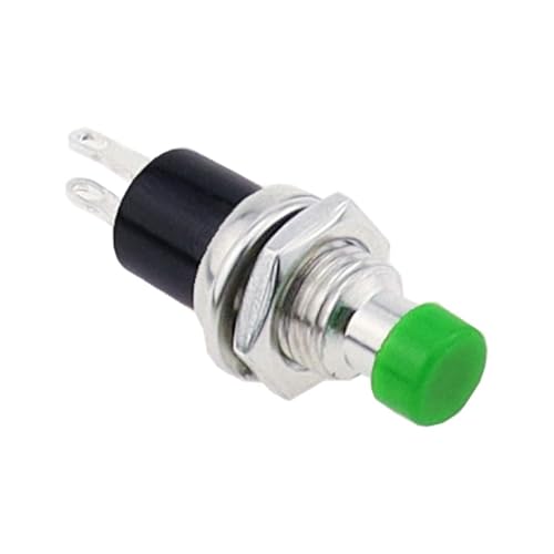 Interrupteur bouton-poussoir vert pour panneaux de commande compacts 7mm