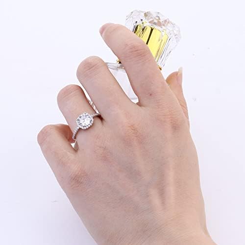 CASSIECA 925 Sterling Silver Ring for Women Celtic Knot Oval Shaped Opal Halo CZ Rings Eternity Engagement Promise Adjustable Ring Cubic Zirconia Rings Anniversary Wedding Band Rings Jewellery