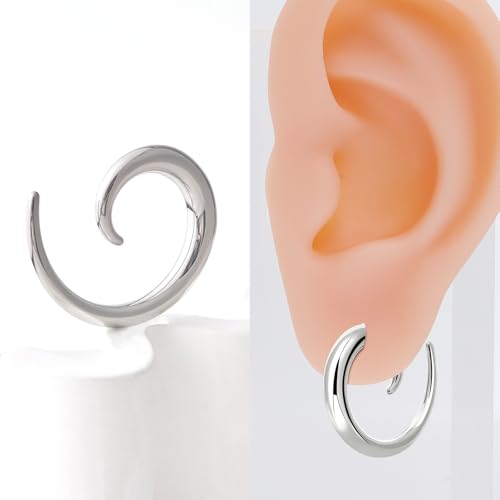 YOFANST Stainless Steel Silver Spiral Taper Expander Piercing Jewelry Ear Stretching Tapers Earring Gauge 12G