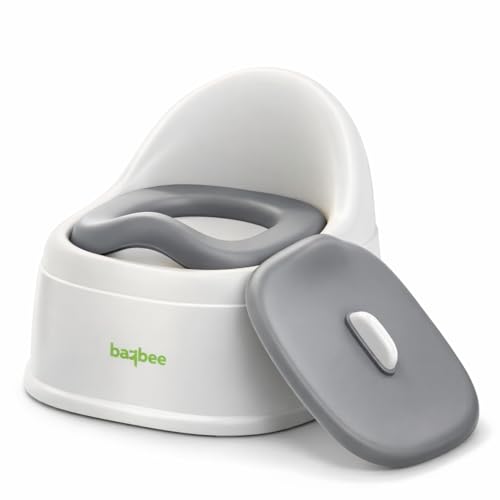 Image of Baybee Pebble Baby Potty Seat for Kids with Back Support | Portable Toilet Trainer Seat with Removable Tray & Non Skid Base | Western Toilet Chair | Potty Training Seat for Kids 1 to 5 Years (Grey)